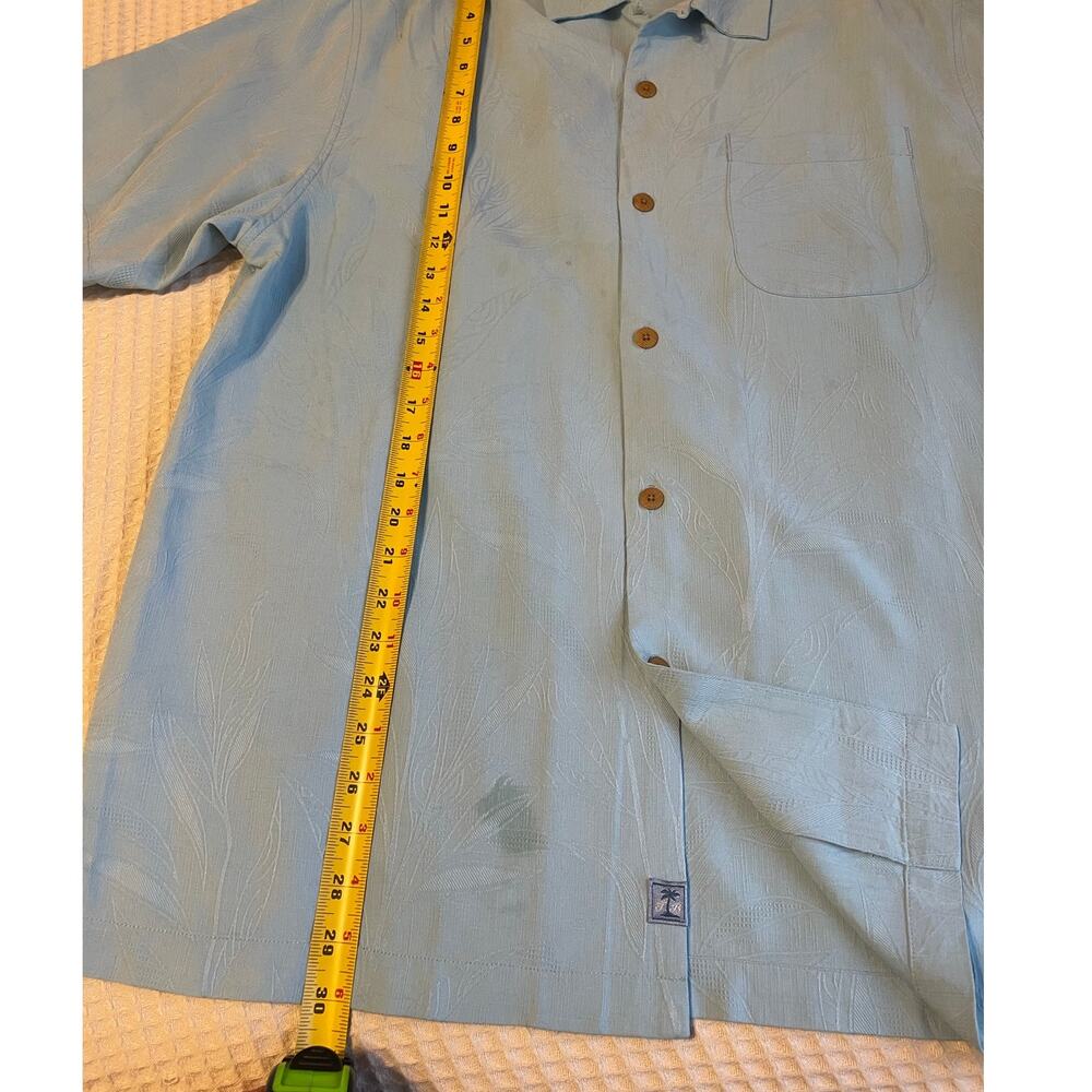 Tommy Bahamas Men's Original Fit Short Sleeve Button Up Textured 100% Silk Top M - Picture 5 of 13
